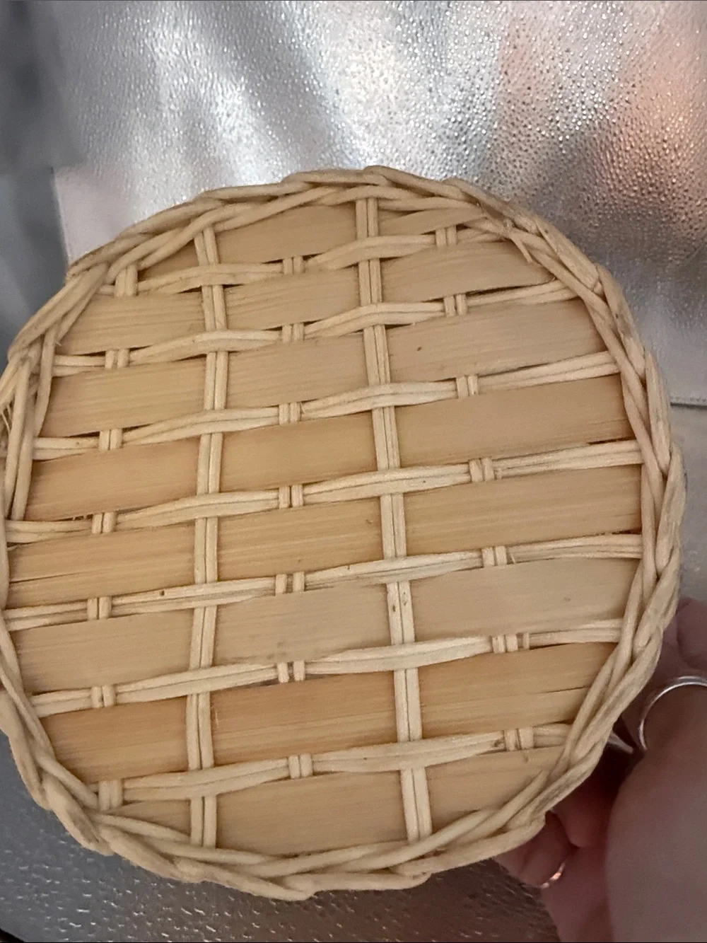 Wicker Fruit Accent Basket with Ceramic Handles